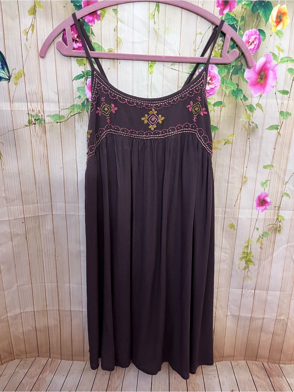 NATURAL LIFE Embroidered Spaghetti-Strap Mini Dress - Picture 7 of 11